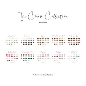 Procreate Color Palette 300 Aesthetic Digital Art Shades Ice Cream Collection Digital Illustration Custom Color Swatches