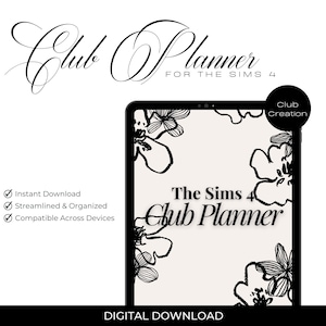 Sims 4 Club Planner Sims Clubs Tracker Digital Journal Organizer Cheat Sheet for Gameplay and Character Management & Customization