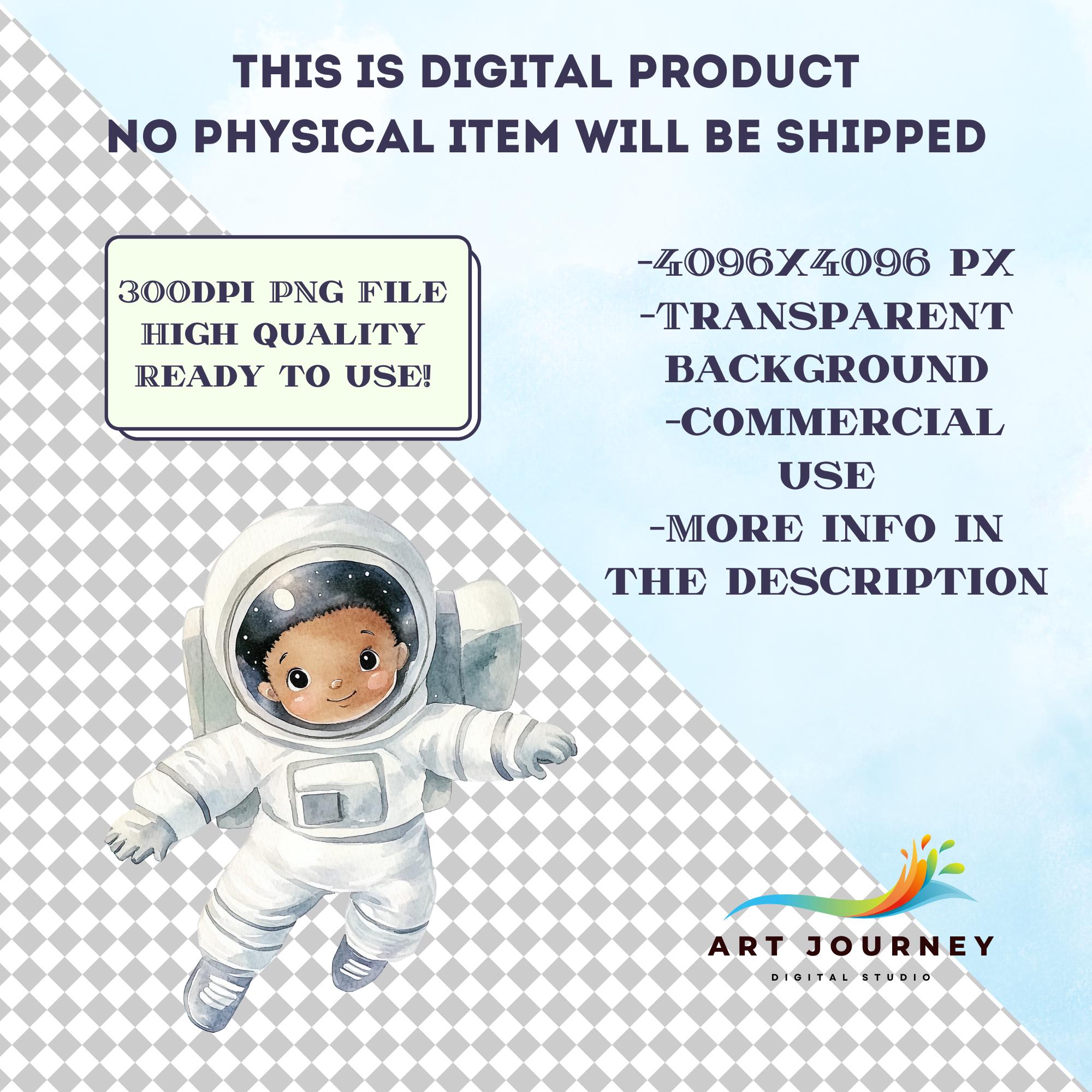 Watercolor Space Clipart | 40 PNG Cute Astronaut & Rocket Bundle | Cute ...