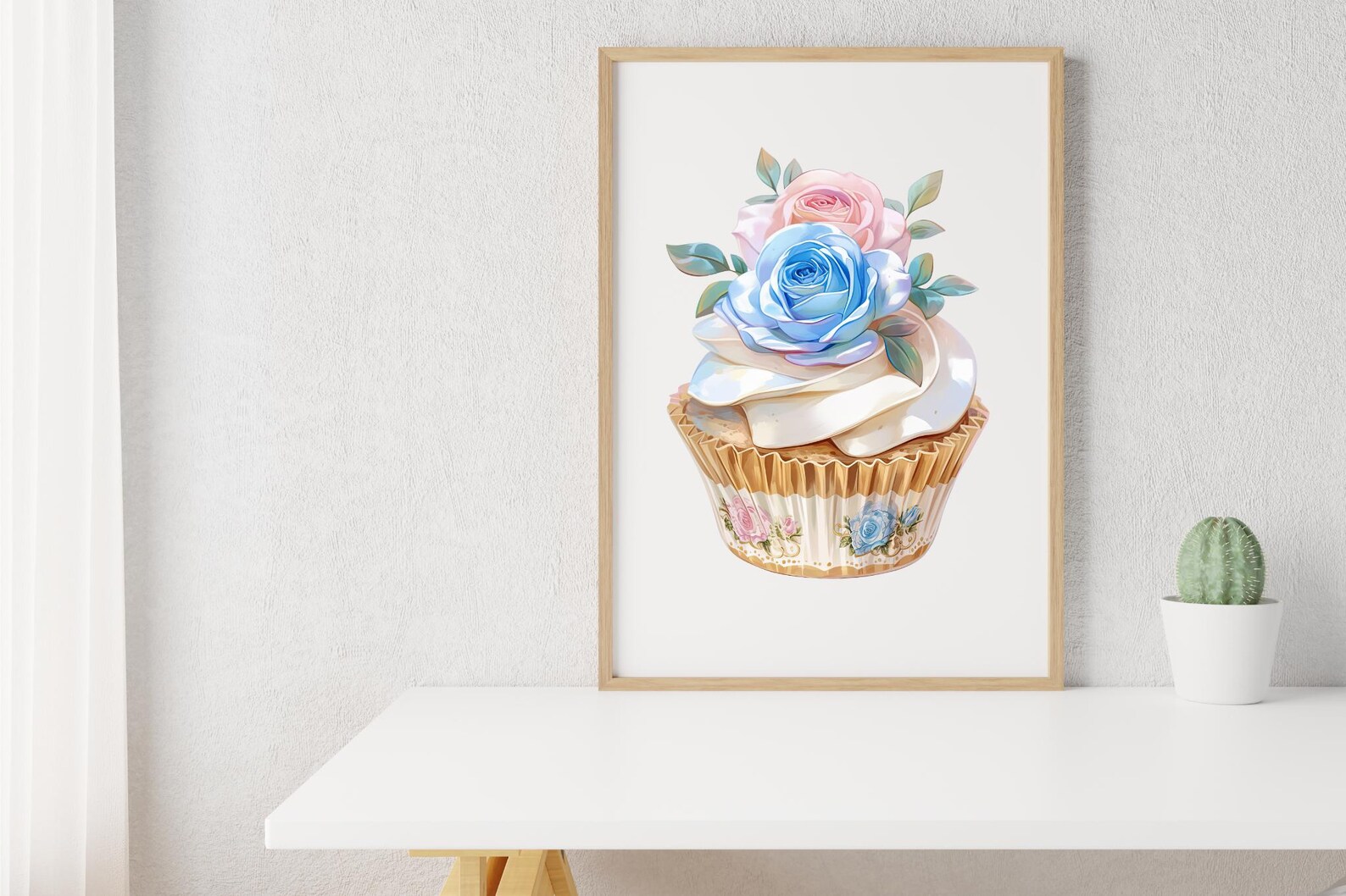 Cupcake Roccoco Rococo Floral Cupcake Clipart, Cupcake Prints, Bakery Clipart ...