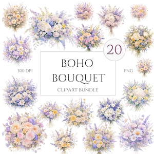 Aquarel Boho bloemen clipart, Boho bloemen clipart, Boho Roses PNG, Pampas Grass clipart, Boho bloemen PNG, bruiloft bloemen clipart