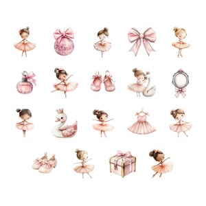 Watercolor Ballerina Clipart 38 PNG, Cute Little Ballerina, Swan Lake ...
