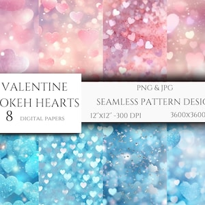 Bokeh Valentine Digital Paper, druckbares Valentinstag, romantisches Herz, Bokeh Herzen, Scrapbooking, Valentine Digital Paper, kommerzielle Nutzung