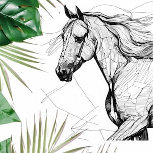 Animal Pencil Drawing Set – Black & White Wildlife Sketches, Printable Digital Art for Nature Lovers