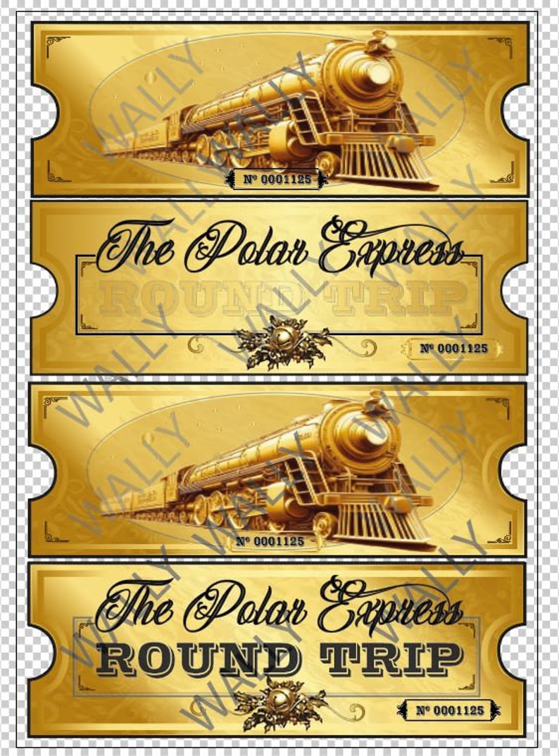 Unique Printable Personalized Polar Express Ticket, High Quality Front and Back, Polar Express ...