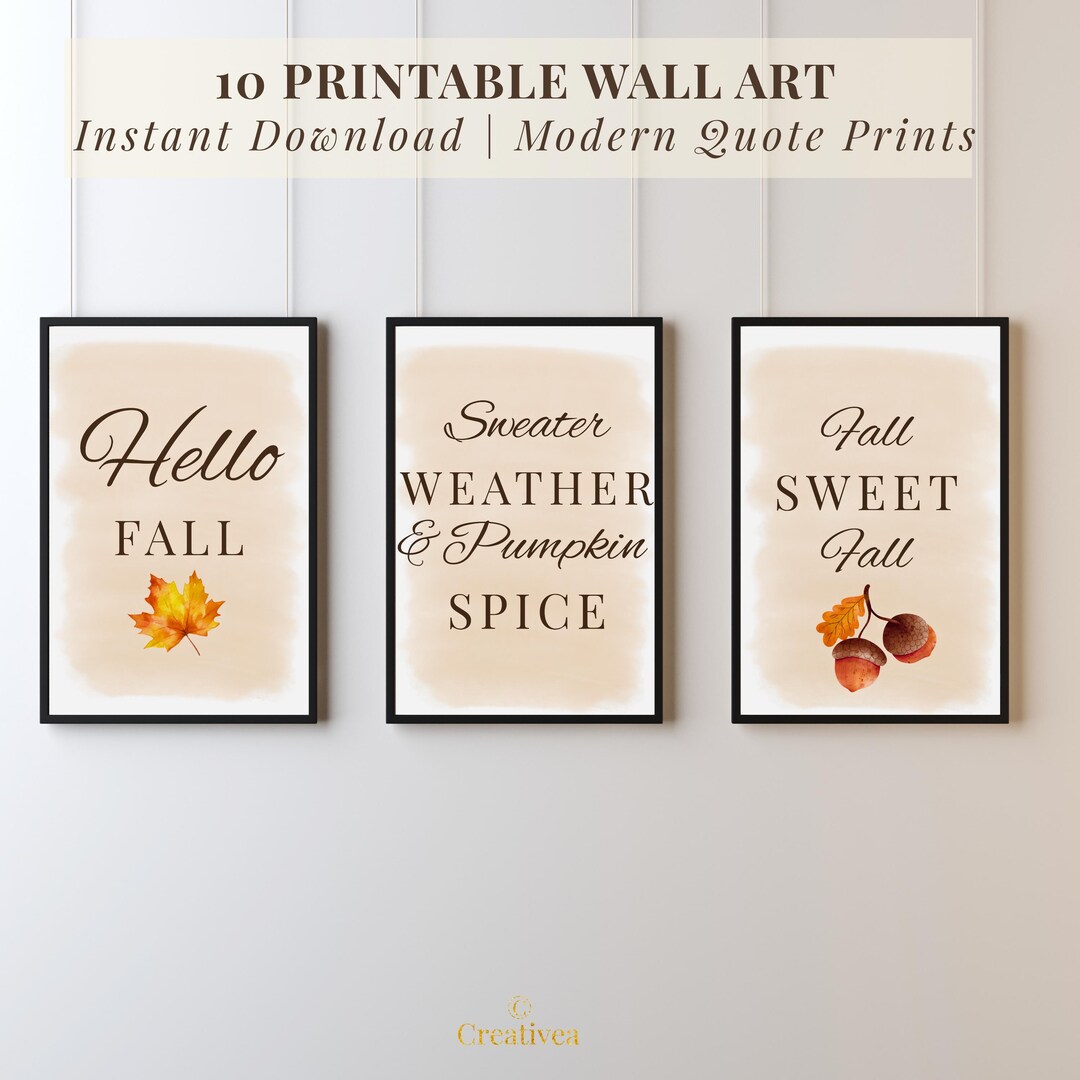 Minimalist Wall Art Set of 10 | Printable Inspirational Quotes | Modern ...