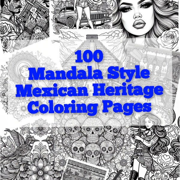 Coloriage mandala art chicano