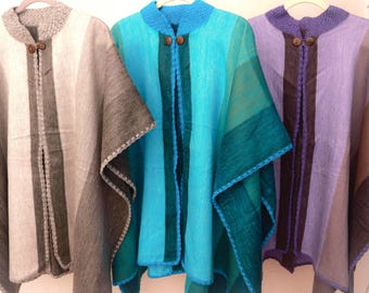 Classic Wool Poncho, Handmade Wool Poncho, Lightweight Cape, Very warm and soft poncho, boho cape, Unisex hooded Poncho, gift ideas 2026