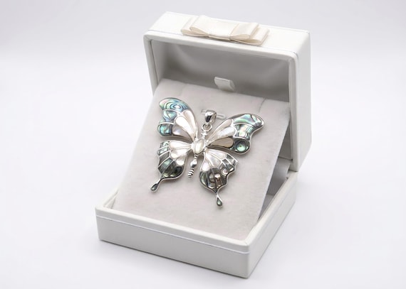 Abalone & Mother of Pearl Butterfly Pendant, 925 Sterling Silver, Statement Jewelry, Natural pendant, Butterfly Jewelry, Gift for Her 2026