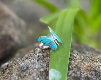 Turquoise butterfly ring, Silver ring, Turquoise ring, butterfly ring, Silver Jewelry, 925 Sterling silver, statement ring, gift ideas 2026
