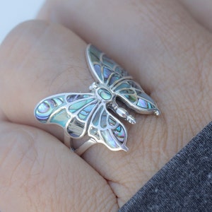 Sterling Silver Abalone Butterfly Ring Sterling Silver Abalone Butterfly Ring