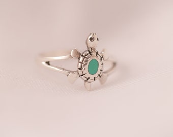 Turtle ring, Silver ring, 925 stamp, turquoise turtle ring, sea turtle ring, turquoise jewelry, unisex ring, sterling silver, Statement ring