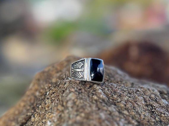 Black Onyx Eagle Ring, Onyx Jewelry, Eagle ring, Heavy ring, Handmade 925 Sterling Silver, Statement Jewelry, Gift ideas 2026