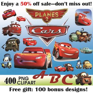 Cars PNG Clipart - Cars PNG, Cars Clipart, Lightning McQueen PNG Instant Download