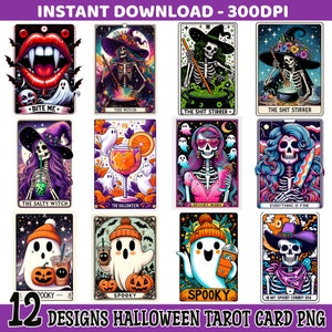Halloween Tarotkarte Png Bundle, Tarotkarte Png Bundle, Halloween Tarotkarte Png, Horror Halloween Png, Png Fomat, digitaler Download