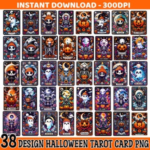 Nowy pakiet Halloween Tarot Card PNG, Retro Halloween Png, Tarot card PNG, Stay spooky png, cute ghost png, halloween png bundle