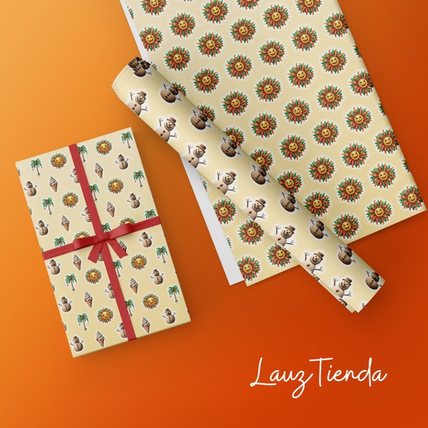 Tropical Christmas Wrapping Paper - Inexpensive Digital Designs!