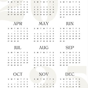 May include: A printable calendar for the year 2020. The calendar is in a minimalist style with a white background and black text. Each month is displayed in a separate box with the month name at the top and the days of the week listed below. The numbers for each day are in a simple font.