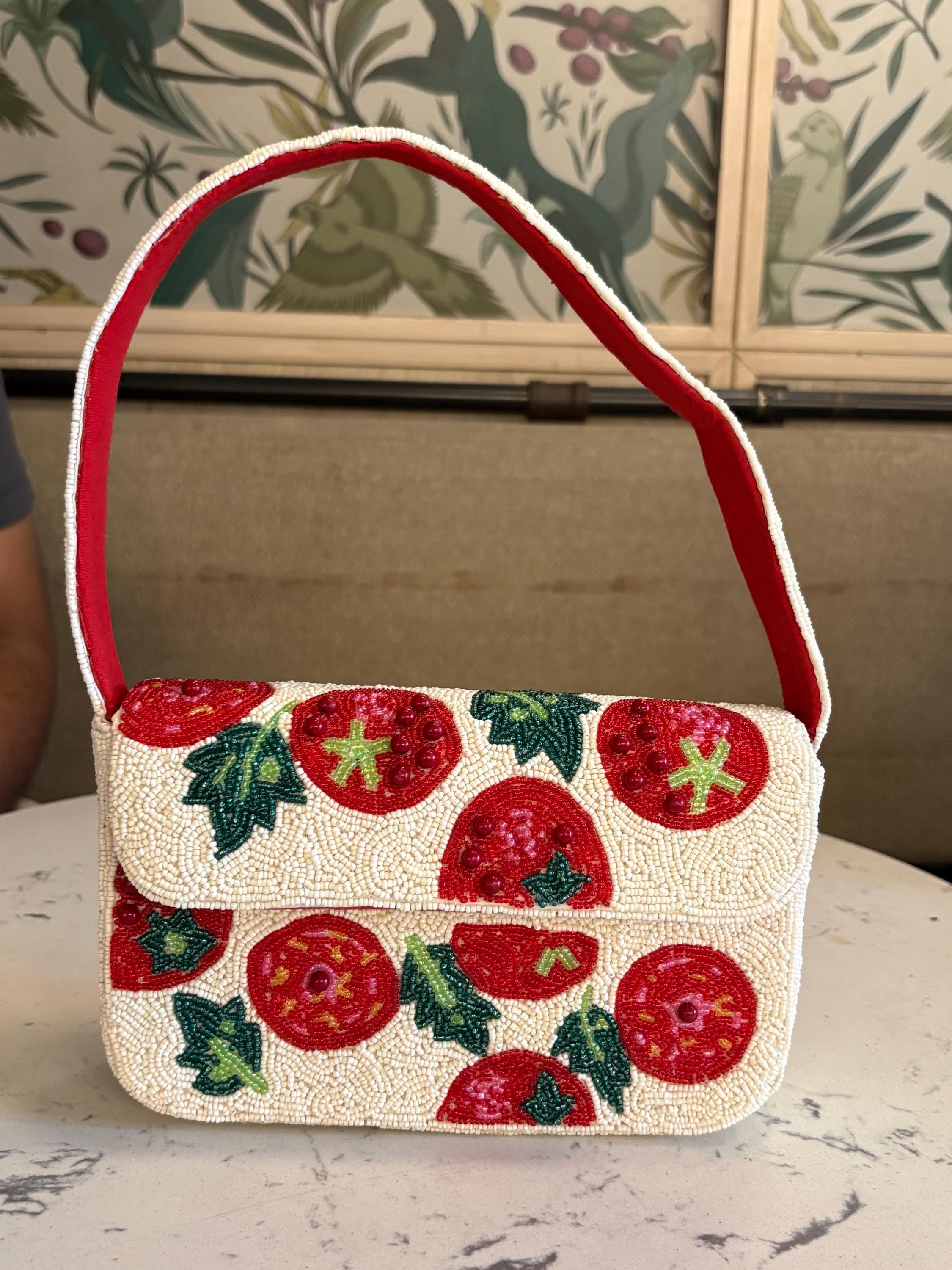 Handmade Beaded Strawberry Bag: Novelty Shoulder Clutch - Etsy
