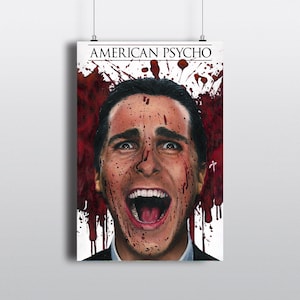 American Psycho Patrick Bateman Oil Painting Poster Pop Art 12x18 Halloween Horror movie Christian Bale