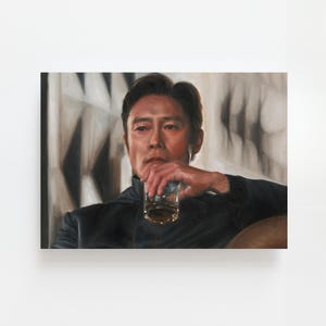 Impression de calmar jeu FRONT MAN 5 x 7 de la peinture à l'huile originale joueur 001 lee byung-hun carte postale impression d'art