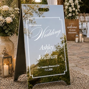 Wedding Welcome Mirror Sign,Wedding A Frame Sign,Wedding Mirror Decal,Wedding selfie Sign,Wedding Entrance Sign