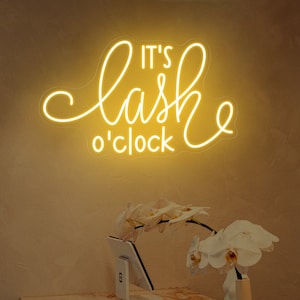 It&#39;s Lash time neon sign, Beauty salon sign, Lashes Studio Neon Light, Lashes salon Led Sign, Custom Beauty Room Decor