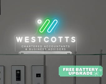 Custom Business Logo Neon Sign: Freestanding Table Decor