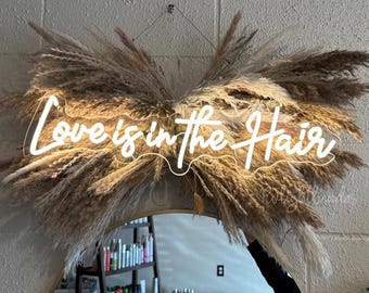 Love is in the hair neon sign, Girl Boss Sign, Beauty room Neon Sign, Hair Studio Neon Sign, Custom Business Sign, Hair salon neon sign
