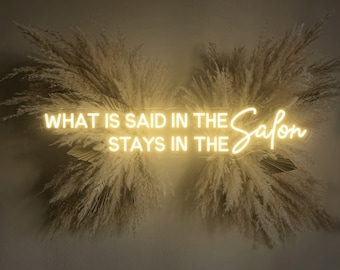 What is Said in the Salon Stays in the Salon Neon sign Girl Boss Sign, Beauty Neon Sign, Studio Neon Sign,Custom Business Sign