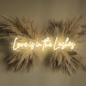 Love is in the Lashes Neon Sign: Beauty Salon Decor
