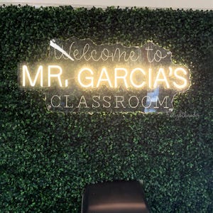 Teacher Name Neon Sign For Classroom, Teacher Name Sign, Classroom Decor, Teacher Welcome Sign, Door LED Hanger
