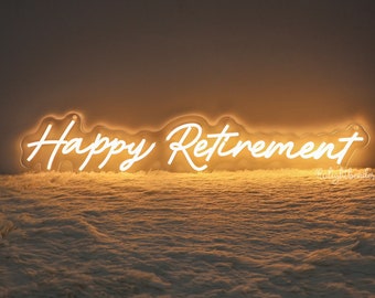 Happy Retirement Neon Sign: LED Room Decor
