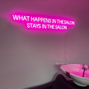 What happens in the salon stays in the salon Girl Boss Sign, Beauty Neon Sign, Studio Neon Sign,Custom Business Sign