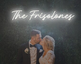 Custom Wedding Neon Name Sign: Battery Operated LED Neon