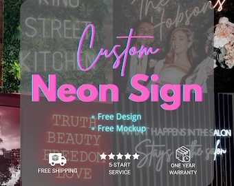 Custom Neon Sign: Acrylic Business Logo, Salon Wall Decor