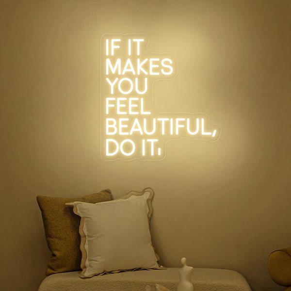 Neonreclame, beautykamerdecoratie als je je er prachtig door voelt