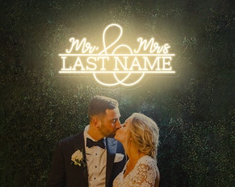 Custom Wedding Name Neon Sign: Personalized Reception Decor