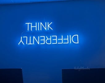 Think differently neon sign,offices neon sign, living room decor,new year gifts, boy/girl room decor, bedroom decor, funky decorations