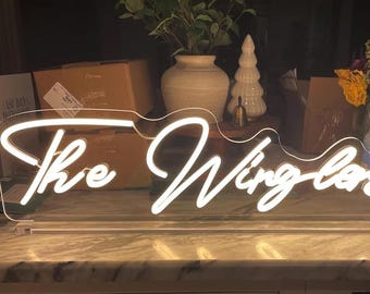 Free Standing Wedding Table Neon Sign: Logo, reception desk sign