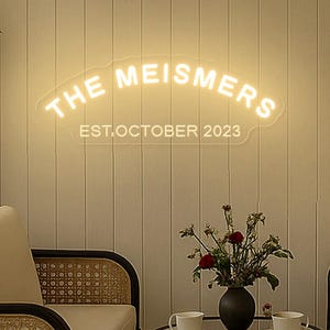 Last Name Neon Sign, Engagement Party Backdrop,Established Sign,Last Name Decor,Wedding Gift for Couple, Engagement Gifts,housewarming gifts