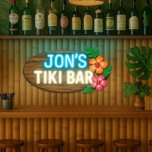 Custom Tiki Bar Neon Sign: Business, Club, or Home Decor