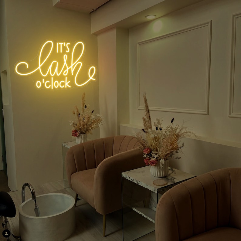 It's Lash Time Neon Sign, Beauty Salon Sign, Lashes Studio Neon Light ...