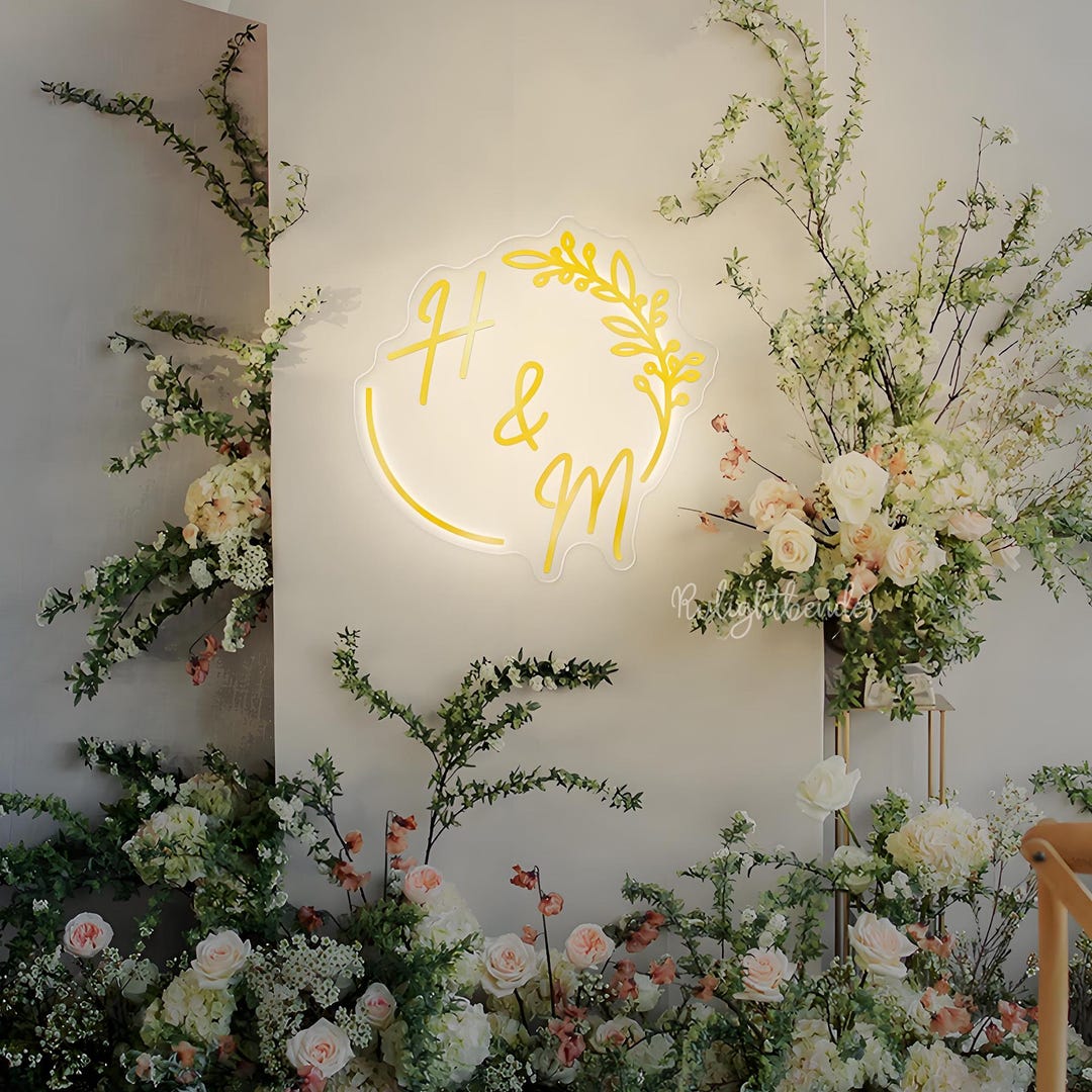 Custom Initials Wedding LED Neon Sign, Party Backdrop Decor - Etsy UK