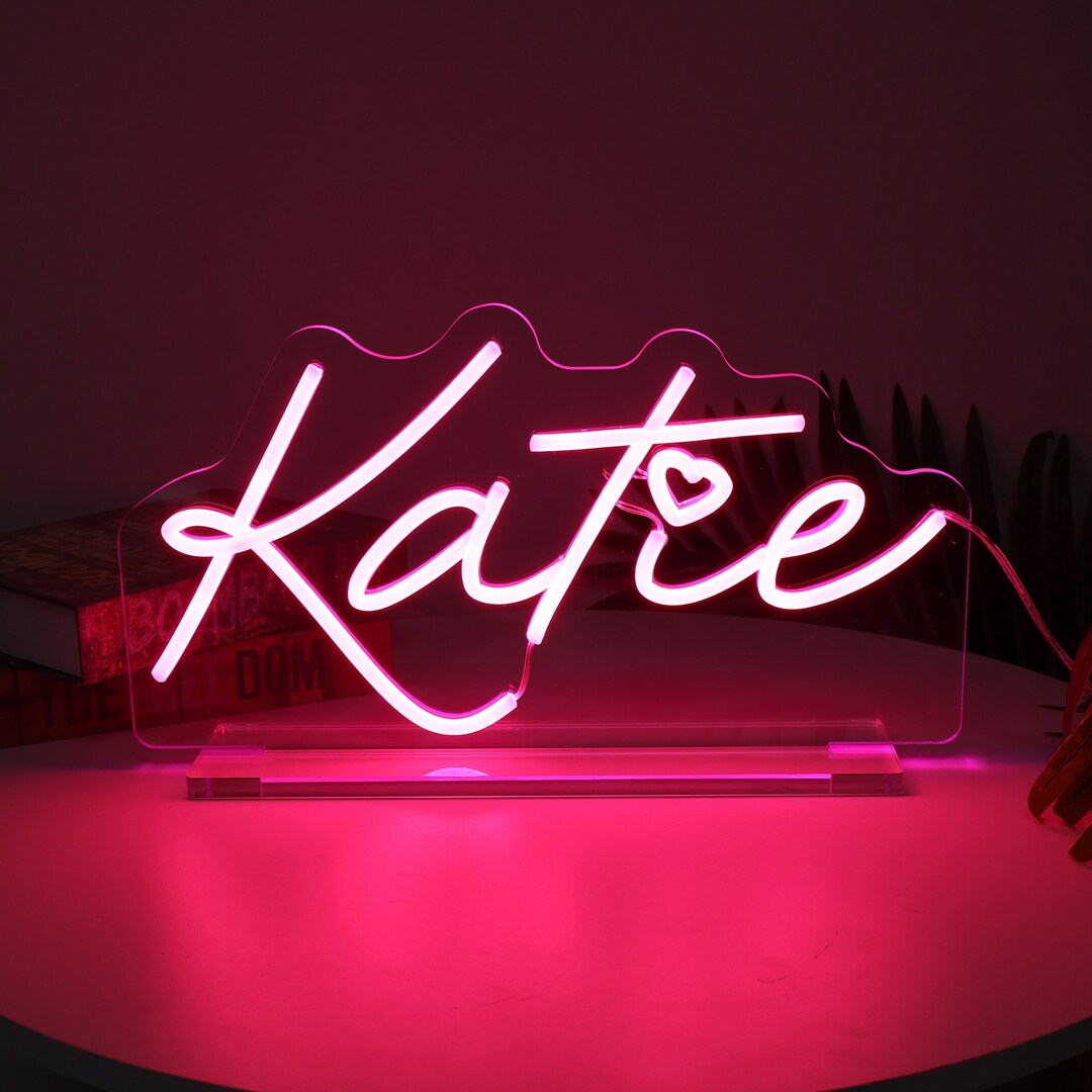 Custom Name Free Standing Neon Sign, Table Neon Sign, Logo Table Sign