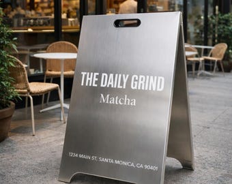 A Frame Sign, Double Sided Sign, A Board Pavement Sign, Sign For Cafes, Exchange Offices, Barbershop, Sidewalk Sign, Custom Store Sign