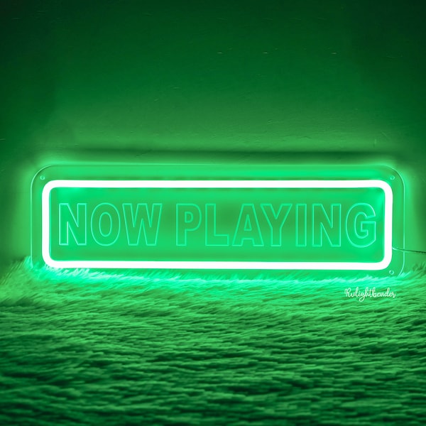 Now Playing neon sign, Now Spinning neon sign, Record Display, music room neon sign