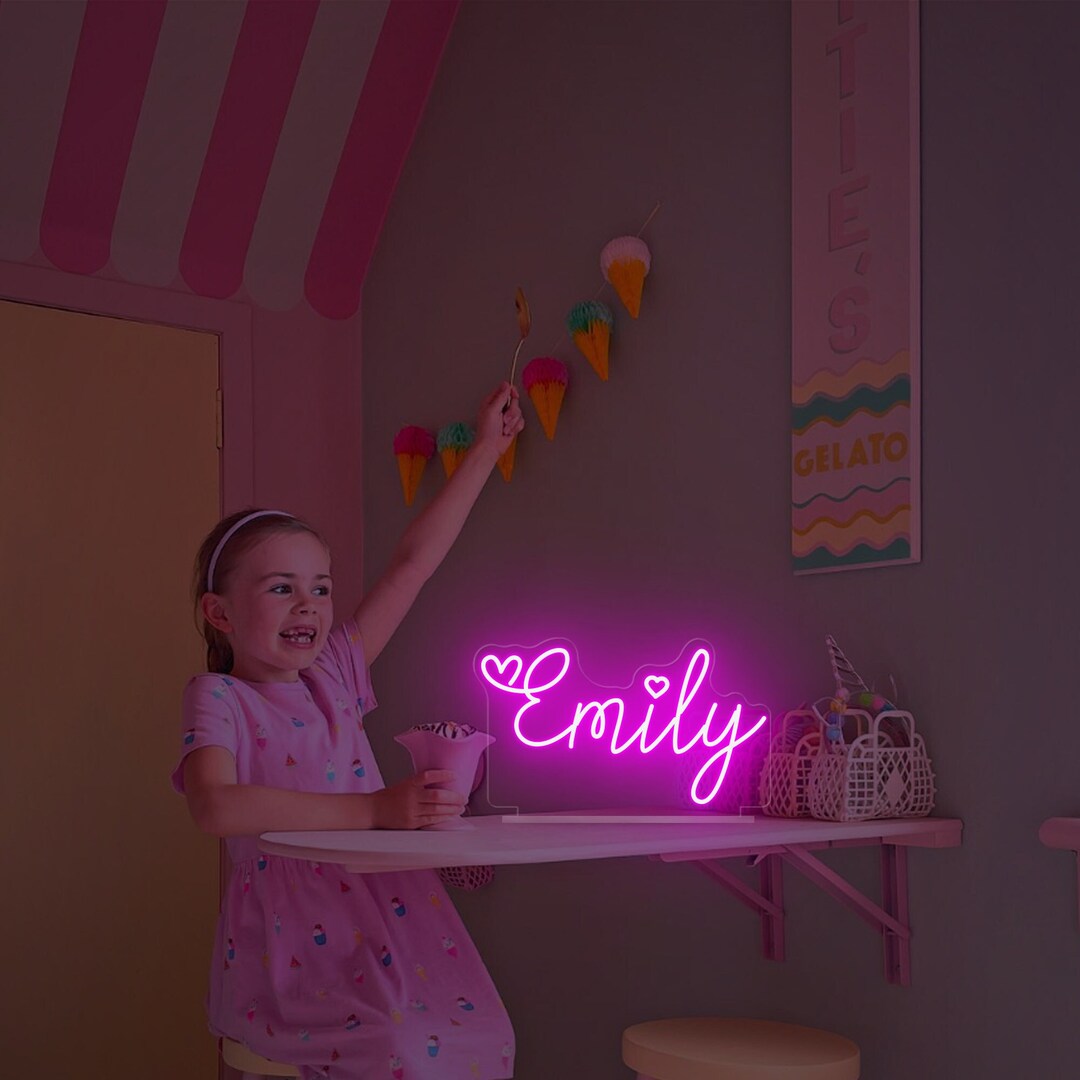 Custom Name Free Standing Neon Sign Table Neon Sign Logo Etsy