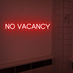 No Vacancy Neon Sign, Custom Neon Sign LED Neon, Business Logo Neon Sign, shop open sign, with Flickering NO