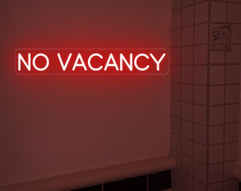 No Vacancy LED Neon Sign: Custom Business Logo, Shop Open Sign